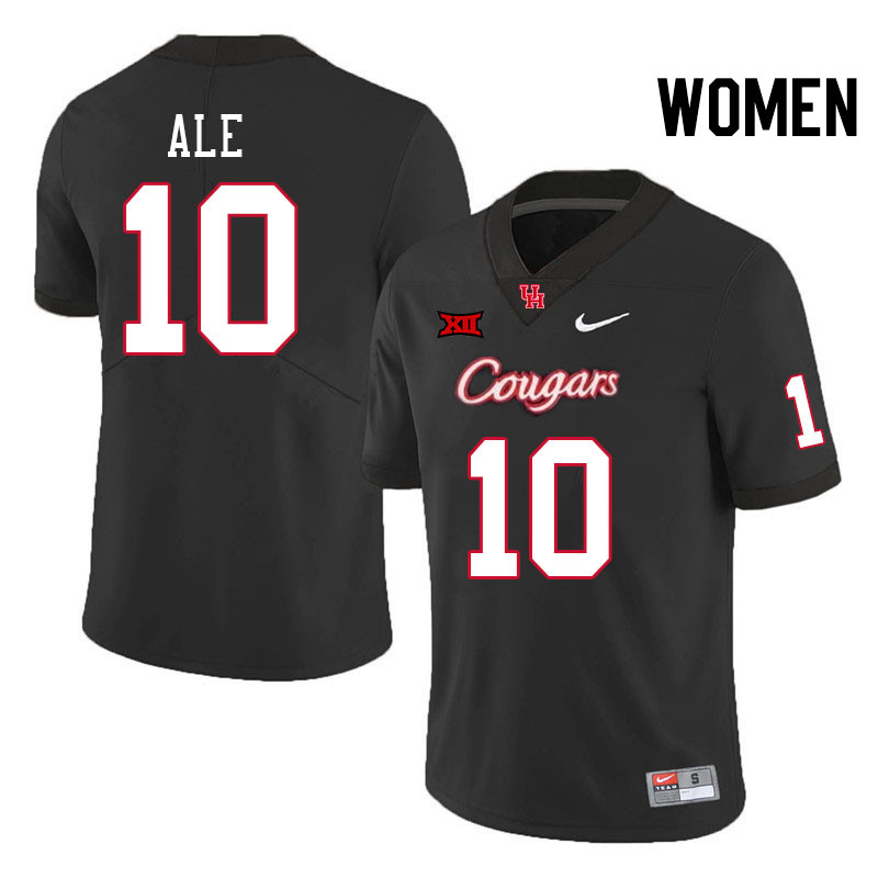 Women #10 Ui Ale Houston Cougars Big 12 XII College Football Jerseys Stitched-Black